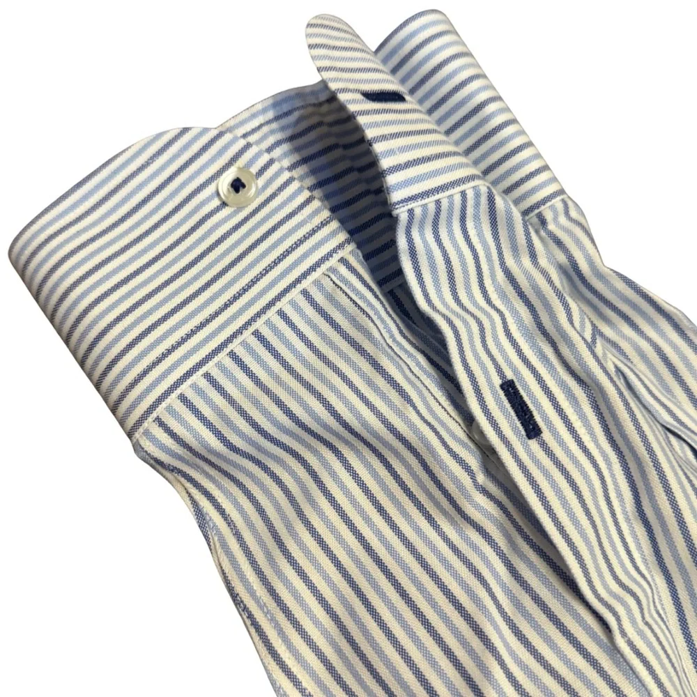 Untuckit Blue Stripe Wrinkle-Free Cotton Shirt‎ | Men’s XL Button Down